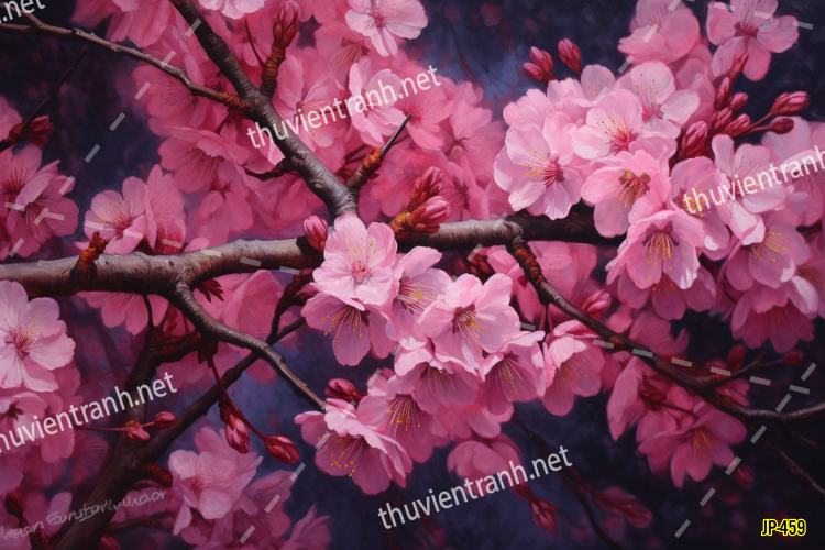Tranh dán tường hoa anh đào-JP-459 - Tranh tường chất lượng cao